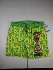 Men's Looney Tunes Swim Trunks Shorts NWT Green Yellow Warner Brothers WB Size L
