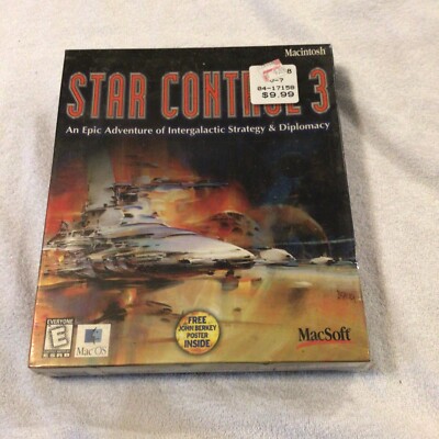 SEALED Star Control 3 MAC CD game! BIG BOX, NOS