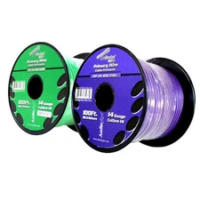 14 GA 100 FT Purple Green Stranded Spools of CCA Primary Power Ground Wire Cable