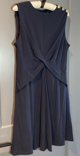 DKNY Twisted Front Fit And Flaw Mini Dress Women’s Size 6 In Midnight - Picture 3 of 9
