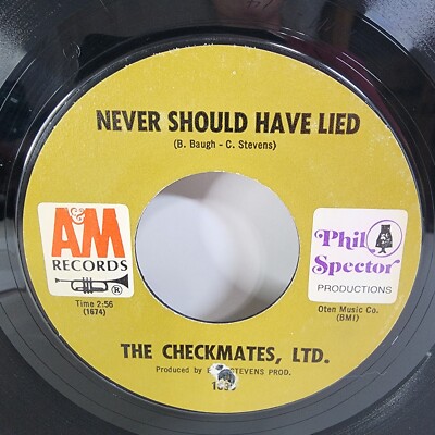 The Checkmates Never Should Have Lied 7  45 Record 1968 Northern Soul