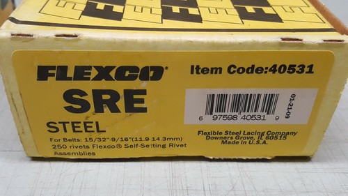 Caja de 250 remaches de acero autoajustables FLEXCO SRE 40531 para cinturones 15/32-9/16 *NUEVOS* - Imagen 3 de 3
