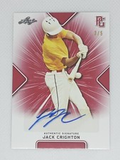2021 LEAF PERFECT GAME AUTO JACK CRIGHTON RED PAPER 3/5