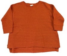 Garnet Hill Women s XL Lambs wool Angora Blend Side Zip Sweater Terracotta