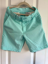 Vineyard Vines Teens S Chino Shorts Green Solid Flat Front Button Age 8yr