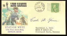 Earle Graser Voice of "The Lone Ranger" *REFERENCE ITEM* Signed Post Card DC4129