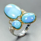 New Arrived Natural Turquoise Ring 925 Sterling Silver Size 7 /R465432