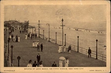 Boardwalk Long Beach New York vintage postcard g965