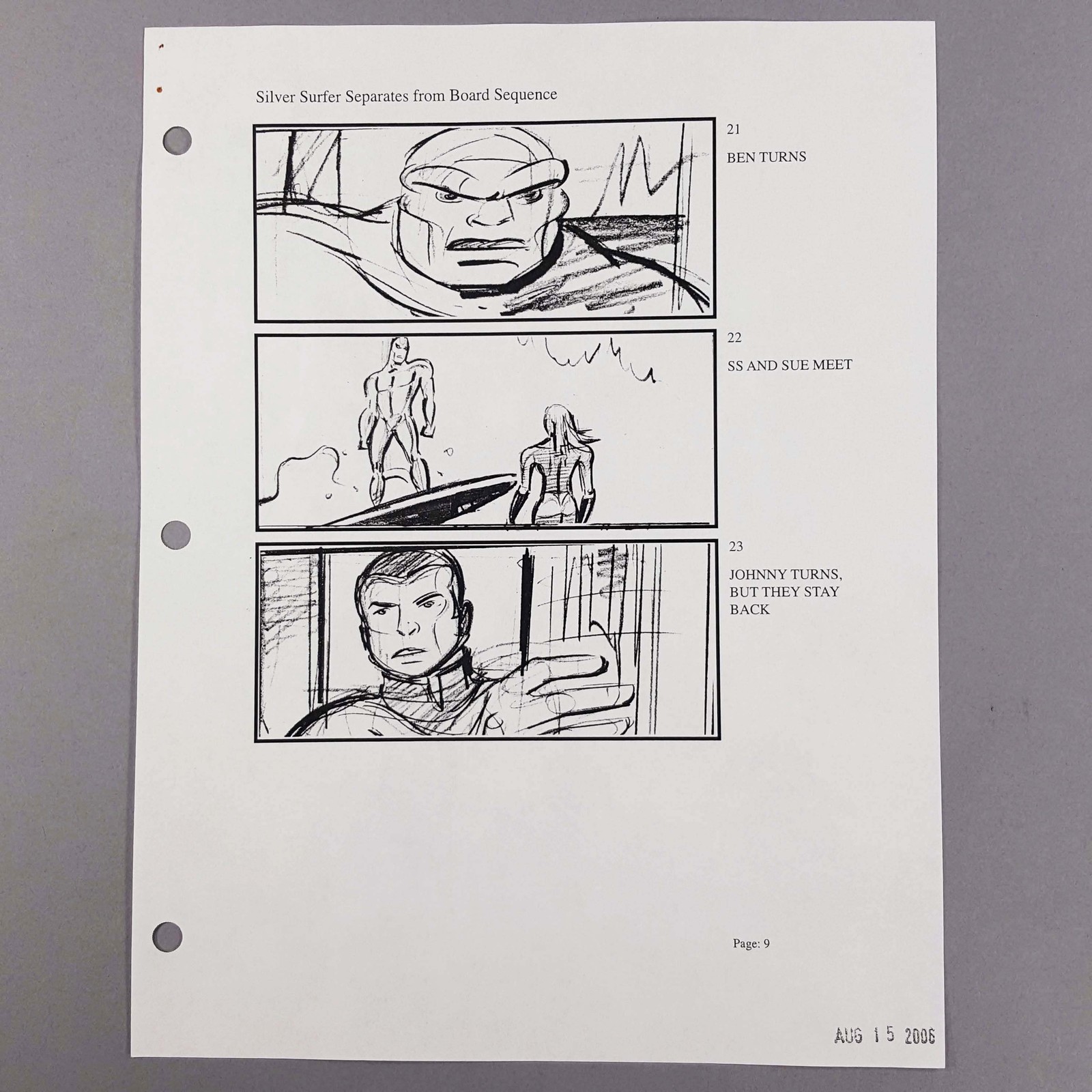 Fantastic Four RotSS Storyboard The Thing Ben Turns Silver Surfer Meets Sue