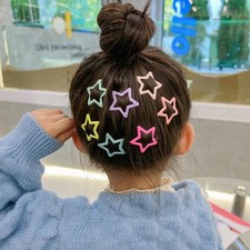 10 Colorful Star and Waterdrop Clips  cute Hair Accessories for Girls and Childre