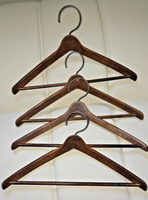 Lot of 4 Vintage Wood Hangers Stamped Wishbone Batts Grand Rapids Mich Suit Coat
