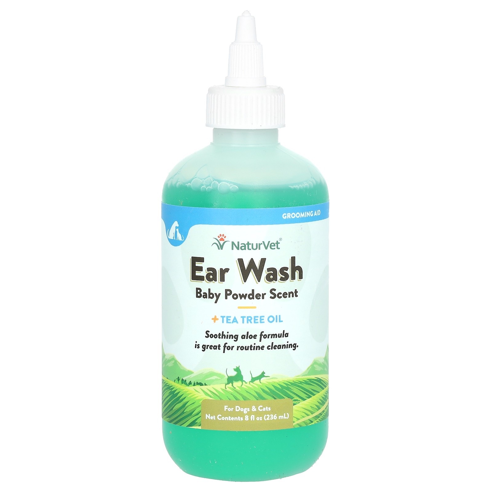 Ear Wash + Tea Tree Oil, For Dogs & Cats, Baby Powder Scent,