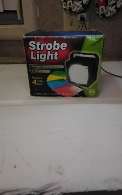 Strobe Light Stroboscope 4 Color Filters Variable Speed #240959 Party Disco New