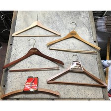 Lot of 9 Vintage Curved Wooden Clothes Hangers - Dress Suit - 6 Are New Rare