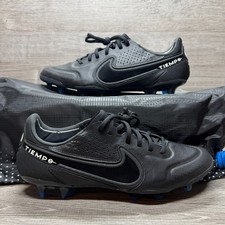 Nike Tiempo Legend 9 Elite FG Black Blue Soccer Cleats Mens Size 6 CZ8482-001