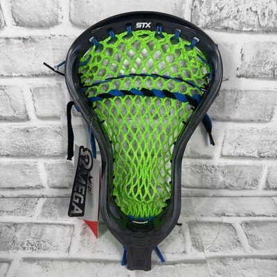 STX Hammer Omega Strung Lacrosse Head Black NEW Blue Green String
