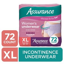 Women's Incontinence  Postpartum Underwear X-Large Maximum Absorbency 72 Count