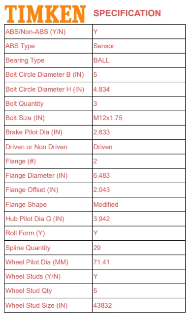 Buje de cojinete de rueda delantero Timken 2x4 4x4 para Jeep Grand Cherokee Commander 2005-10 Foto 3 de 4