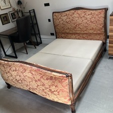 Simon Horn French Louis upholstered Sleigh Bed - Double with Vi Spring top base