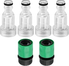 4pcs 3/4 Inch Quick Connect Pressure Washer to Garden Hose Adapter, 0.98inch