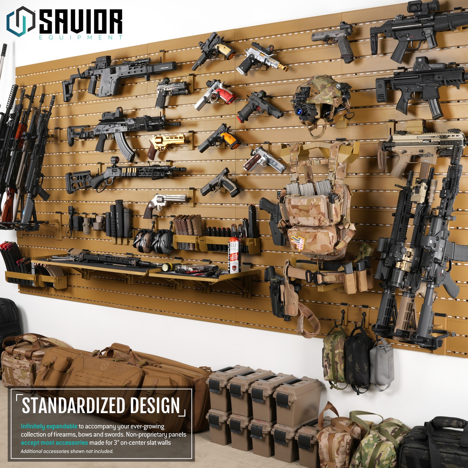 [SAVIOR] Wall Rack System Pistol Handgun Revolver Holder Rack Adjustable Hook