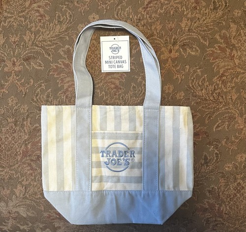 Trader Joe's Blue Striped Mini Tote Bag Summer 2026 Limited Edition NEW
