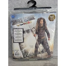 DC Justice League Aquaman Costume Muscle Chest Padded Jumpsuit Child Small