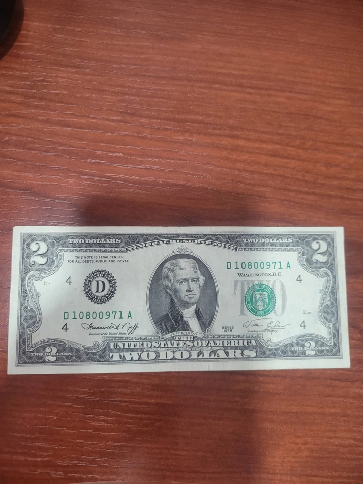 1976 Two $2 Dollar Bill - D10800971A - Image 2 of 4