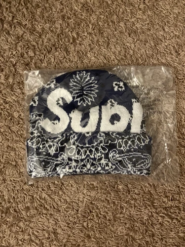 Bonnet bandana Supreme Big Logo bleu marine suprême streetwear