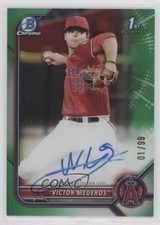 2022 Bowman Draft Chrome Pick Green Refractor 1/99 Victor Mederos Auto 0ol8