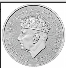 2 PCS 2023 1 oz Silver Britannia King Charles III Coronation CROWNED free post