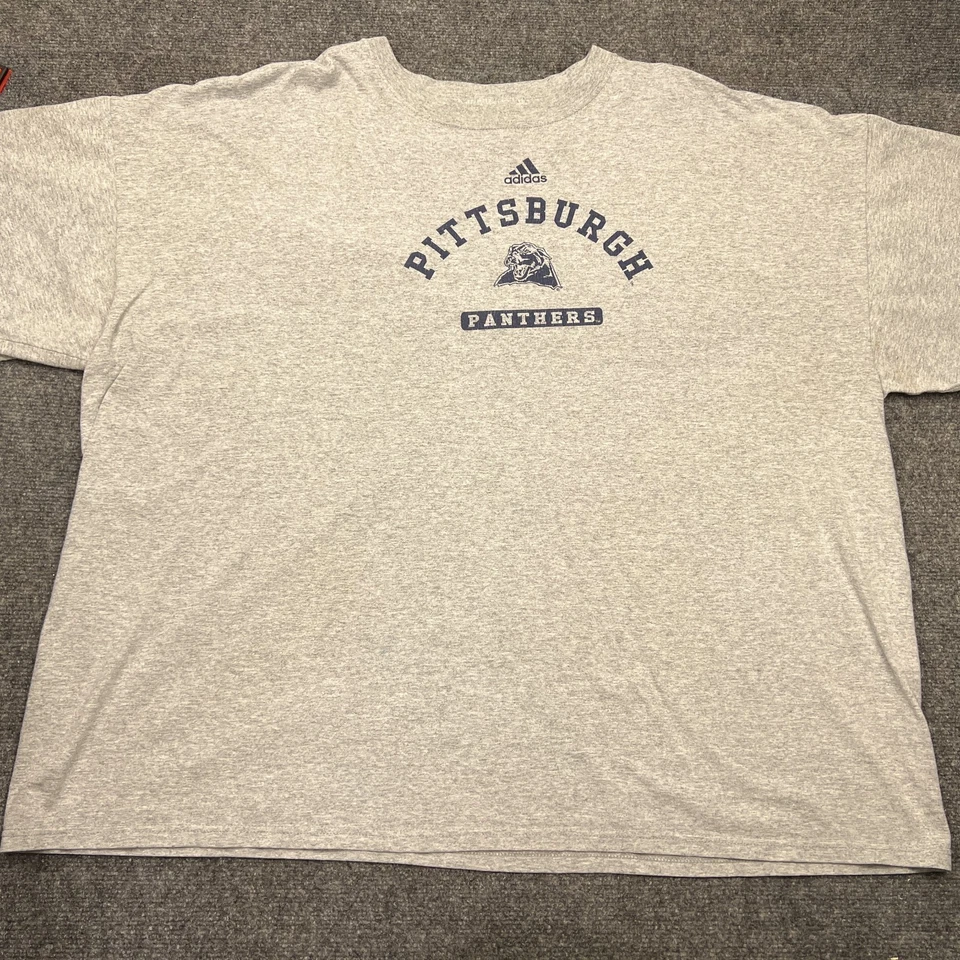 Adidas University of Pittsburgh Panthers Logo T Shirt Adult 3XL Gray Tee - Image 3 of 4