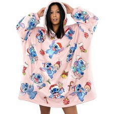 Stitch Oversized Wearable Blanket Hoodie Pink Sherpa for Kids Adults