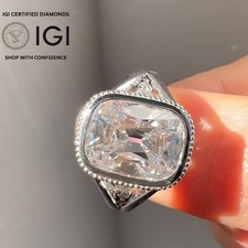 3.50CT Old Mine E Cushion Vintage Moissanite ...