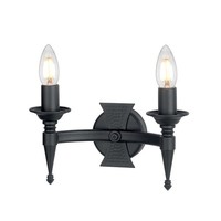 Wandleuchte Camelot 7 Schmiedeeisen Schwarz 2Xe14 B:26Cm Lampe Wohnzimmer Bett