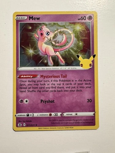 Mew 011/025 - 25th Anniversary Celebrations Holo Rare Pokemon Card NM