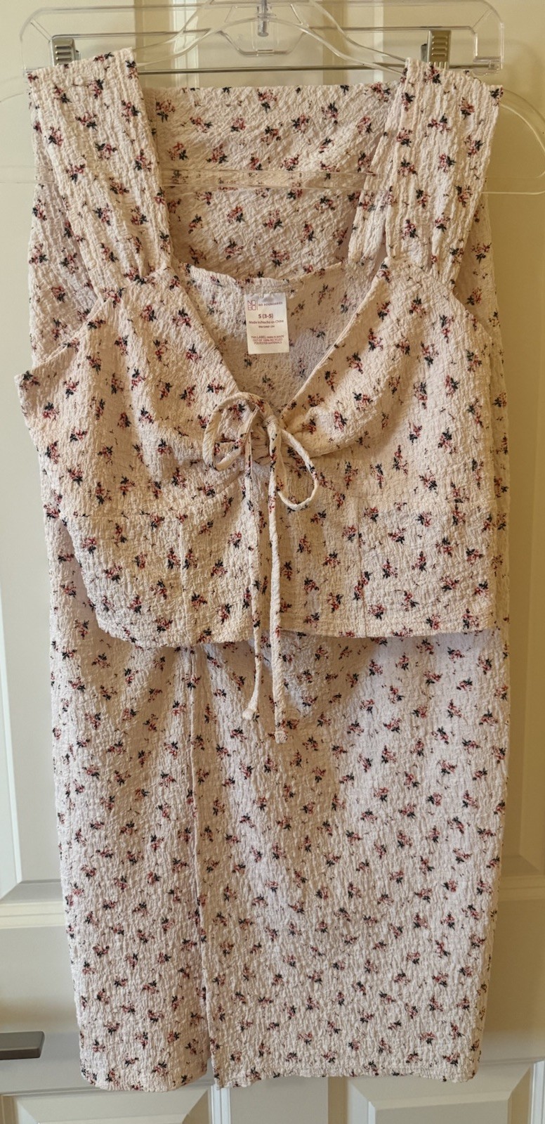 NOBO No Boundaries 2 Pc Floral Set Skirt & Tie Front Top Size S 3-5 Cottagecore