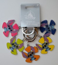Disney Parks Stitch Flowers Keychain Set of 5 Bundle NEW