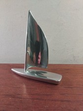 Carl Hoselton Sailboat Aluminum Sculpture | Vintage Canadian Art Model Signed