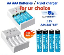   1.5V AA AAA Rechargeable Li-ion Batteries / Fast Lithium Battery Charger LOT