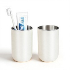 Stainless Steel Toothbrush Cup Holder 13oz, Unbreakable Reusable Bathroom Tum...