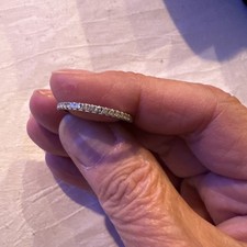 14K White Gold Diamond Wedding Band Ring Half Brand Modern Bride ISP Size 8