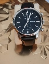 Fossil FS4866 montre homme quartz chronographe cadran noir cuir noir 50m