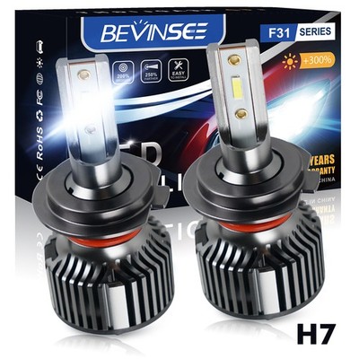 BEVINSEE F31B 2x H7 LED Headlight Bulbs High or Low Beam Fog Light Bright 6000K