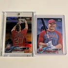 Topps Mike Trout 2018 chrome and series1 variations 2 cards