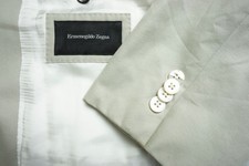 Ermenegildo Zegna Milano Easy CURRENT Cotton Light Khaki Beige Suit 50R BIG