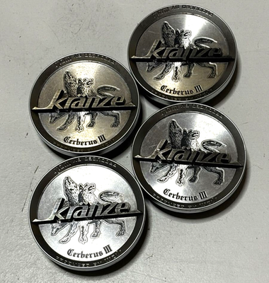 Genuine Weds Kranze Cerberus 3 Center Caps Set of 4 Silver JDM