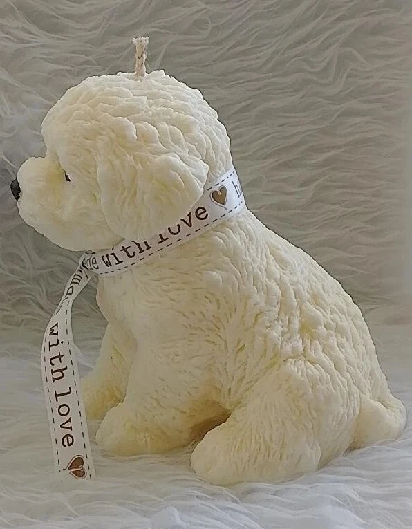 Hand crafted large Puppy Candle. Scented or unscented . Christmas Xmas present - Image 3 of 3