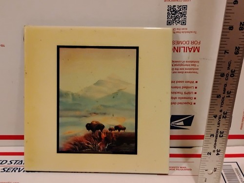 Jim Prindiville "Mountain Solitude" Art Tile Native American Indian Ceramic Rare