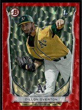 (5696) Dillon Overton #/25 2014 Bowman Chrome Orange Refractor RC Athletics